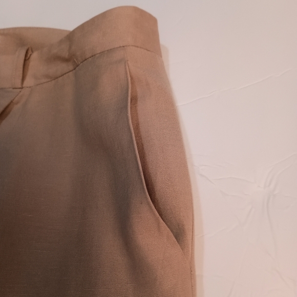 Talbot's Silk & Linen Blend Khaki Colored Pantsuit Size 12 - Picture 14 of 15